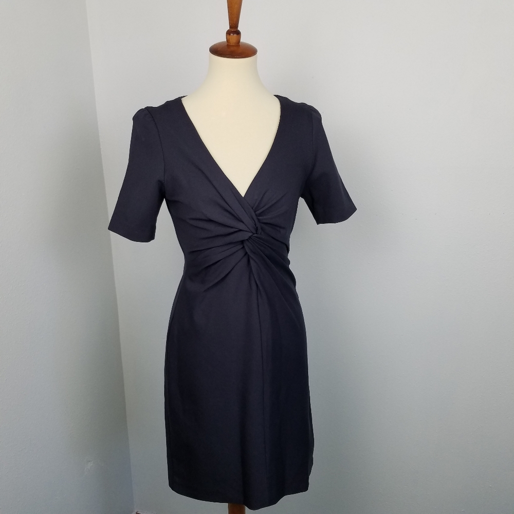 Rebecca Minkoff Gray Twist Front Sheath Dress Sz 6